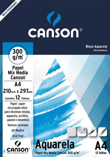 Bloco Canson Aquarela 300gm - A4