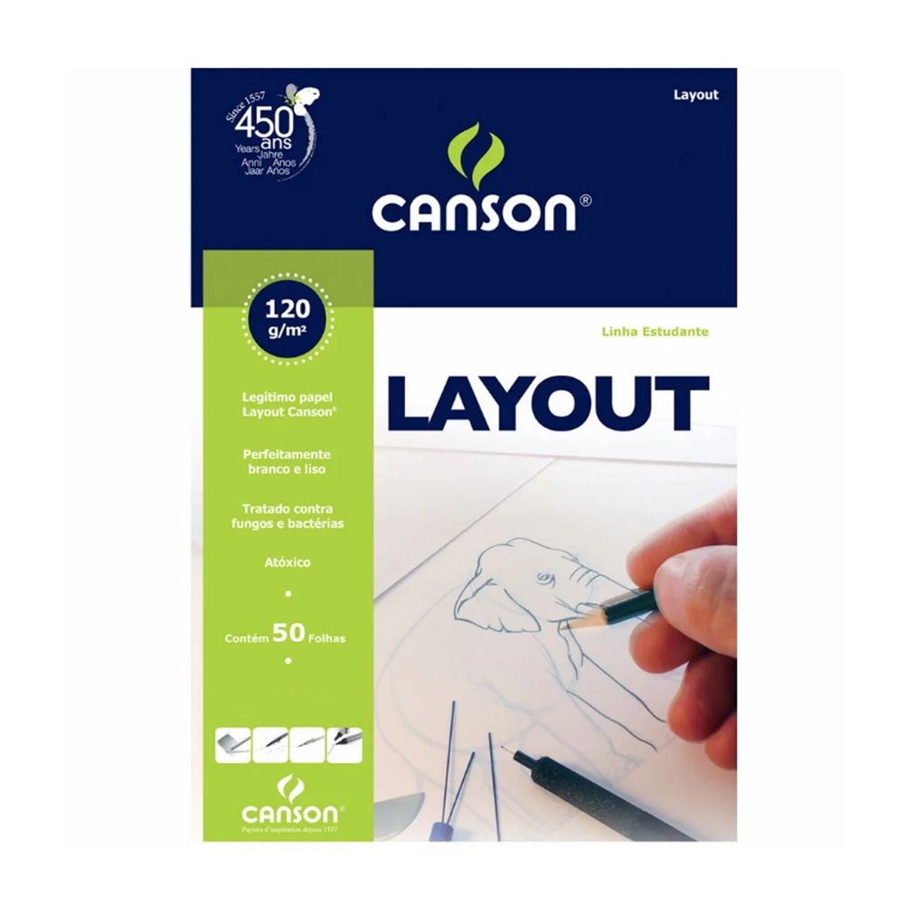 Bloco Canson Layout 120gm Branco - A3