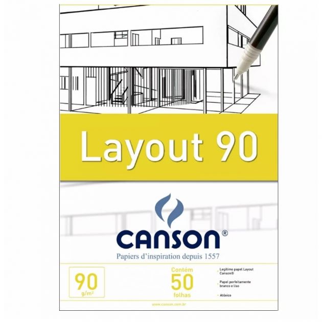 Bloco Canson Layout 90gm Branco - A3