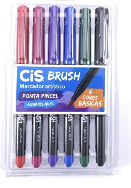Kit Brush Pen Cis - Básicas C/ 6 cores