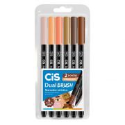 Kit Brush Pen Cis - Tons de Pele C/ 6 cores