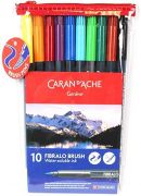 Kit Brush Pen Caran D'Ache 10 cores