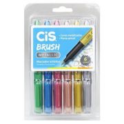 Kit Brush Pen Cis - Metallic C/ 6 cores
