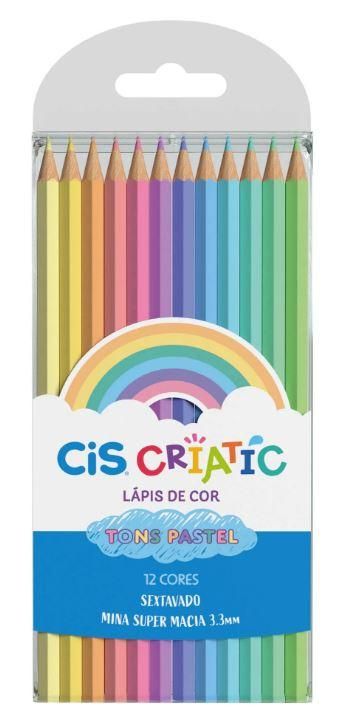 Lápis de Cor Criatic 12 Cores Pastel