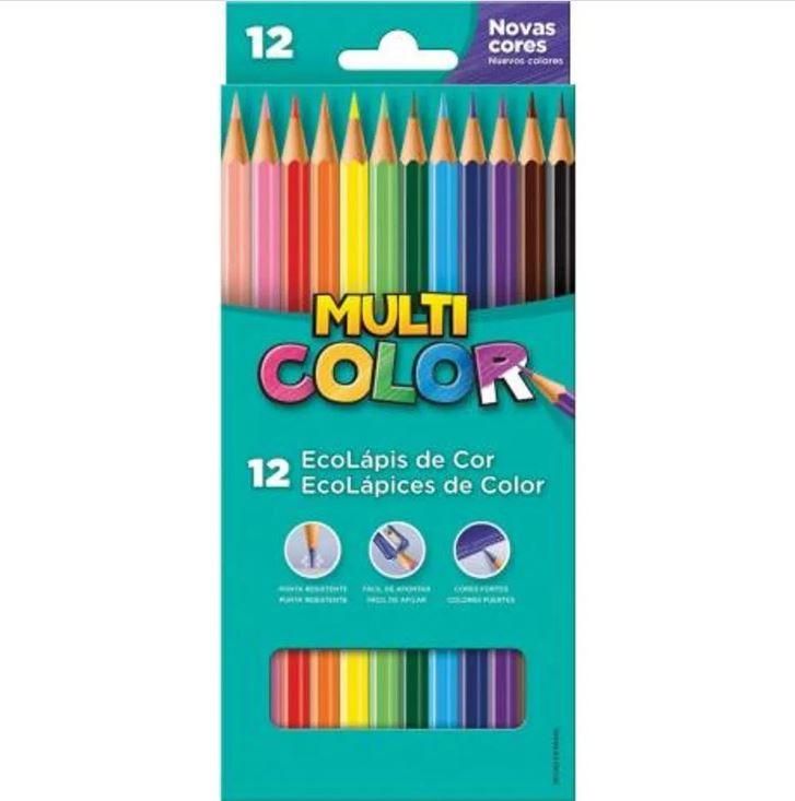 Lápis de cor MultiColor 12 cores