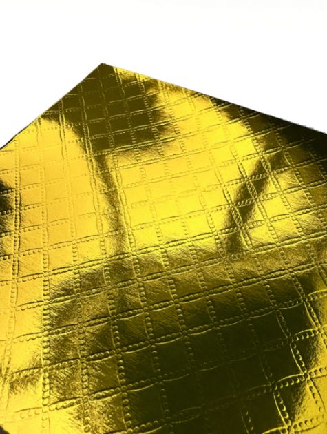 Papel Metallik Lamicote Matelassê Dourado 180g A4