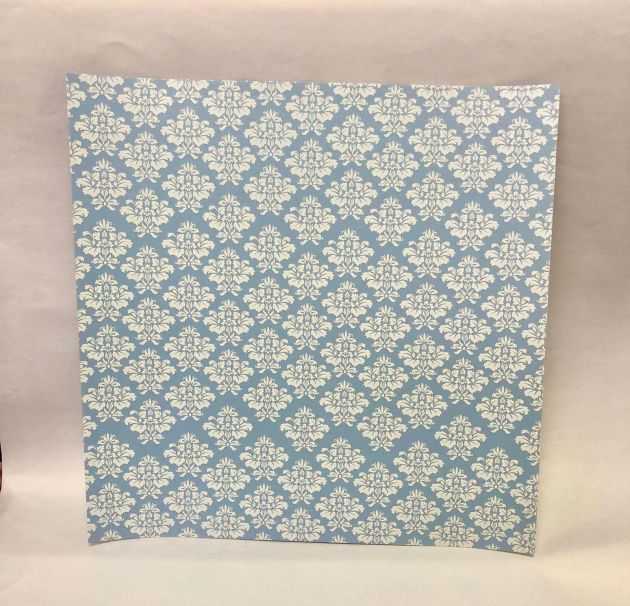 Papel Scrap Ornamento Azul Luxo