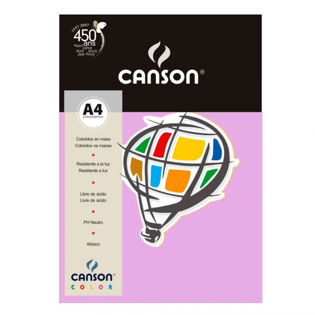 Papel Canson Violeta A4 180gm - Unidade