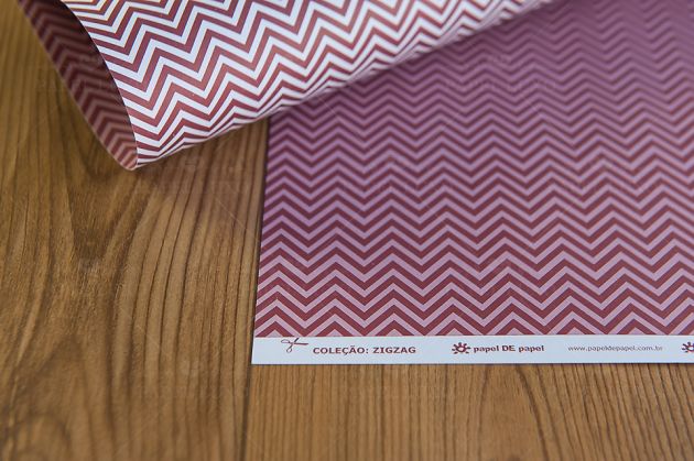 Papel Scrap Chevron Marsala