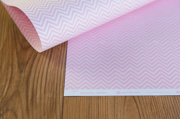 Papel Scrap Chevron Rosa Bebê